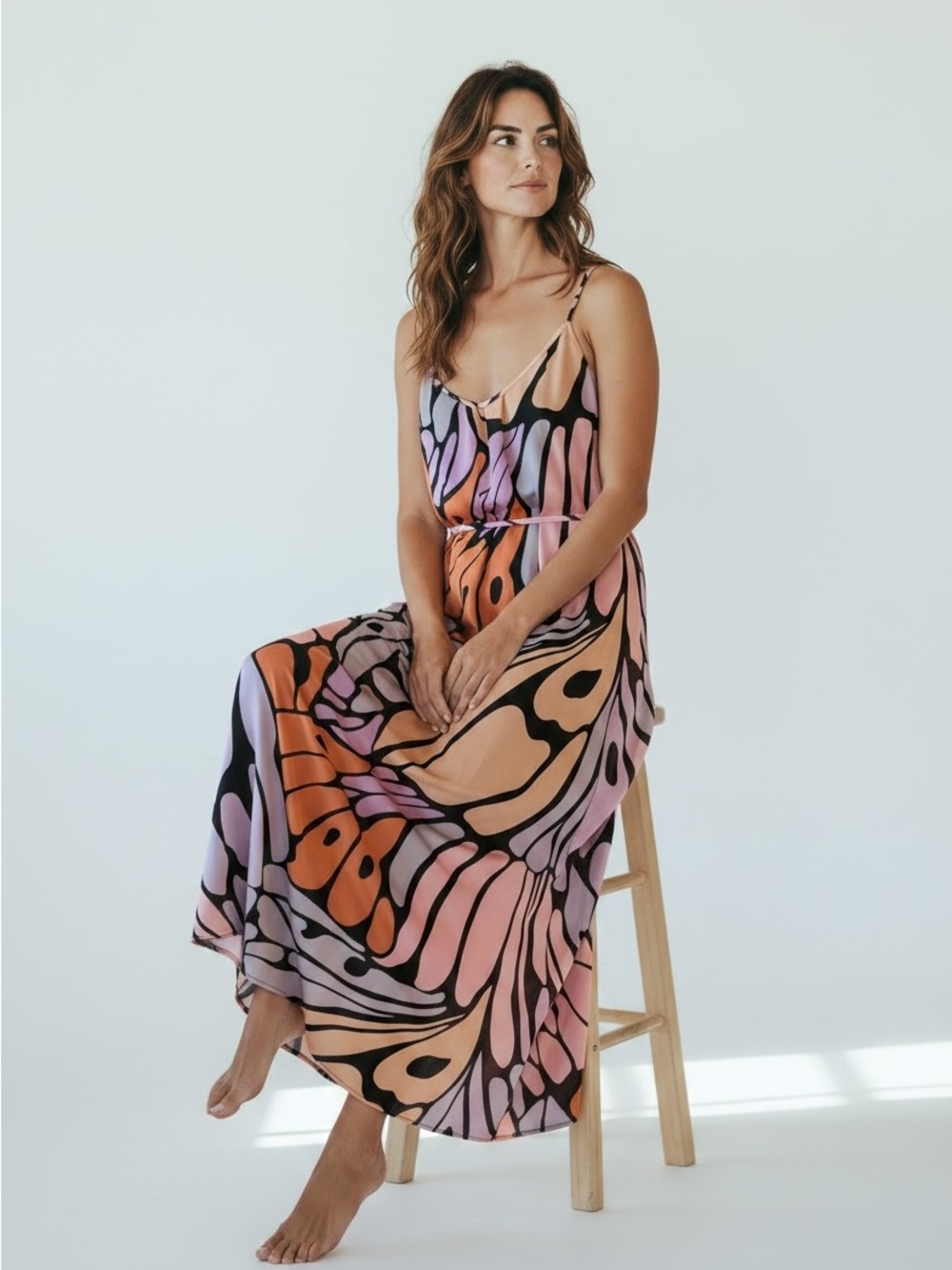 Sam Edelman Multicolor Butterfly-Print Maternity  / Maxi Dress size XL